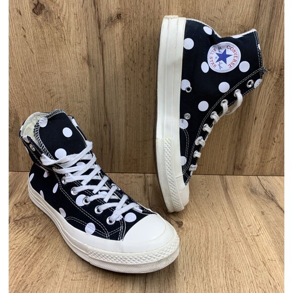 Converse Chuck 70 Hi Polka Dot Sneakers 157250C Comme des Garcons Play Size 9 - Picture 1 of 16